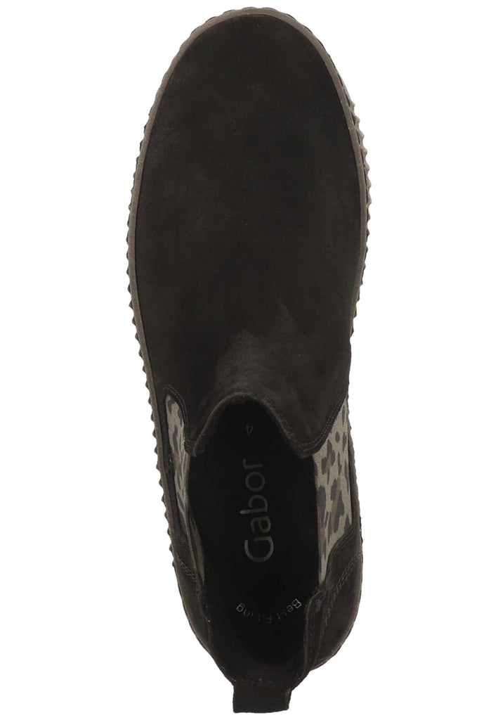 Gabor Stiefelette Leder/Textil Schwarz - surf4shoes