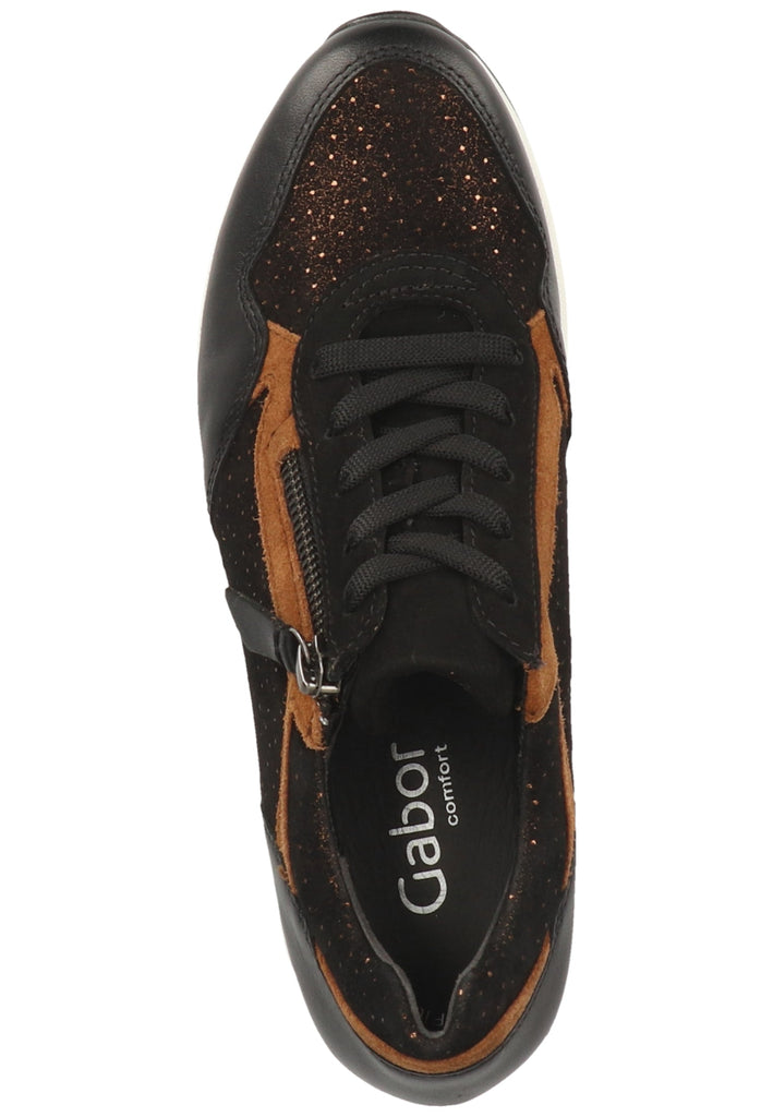 Gabor Sneaker Glattleder Schwarz - surf4shoes