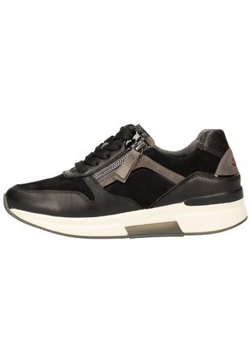 Gabor Sneaker Nubukleder Schwarz/Stone - surf4shoes