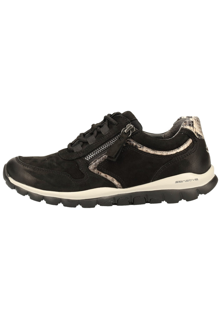 Gabor Sneaker Nubukleder Schwarz/Grau - surf4shoes