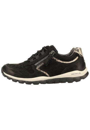 Gabor Sneaker Nubukleder Schwarz/Grau - surf4shoes