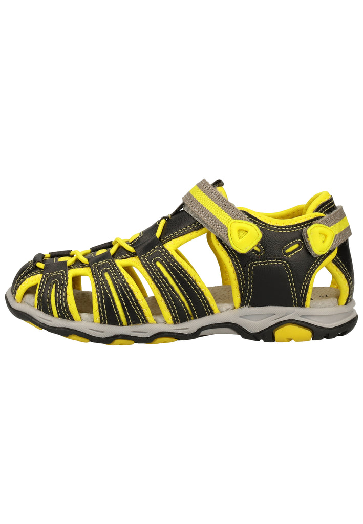 Kickers Sandalen Lederimitat Schwarz/Gelb - surf4shoes