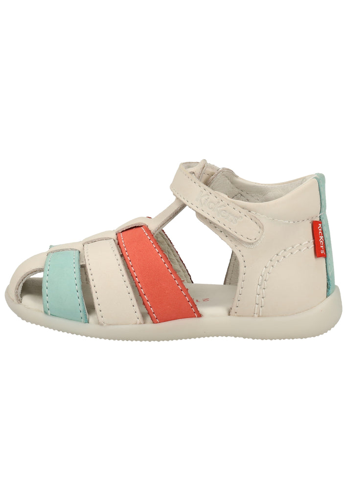Kickers Sandalen Leder Weiß/Rot - surf4shoes