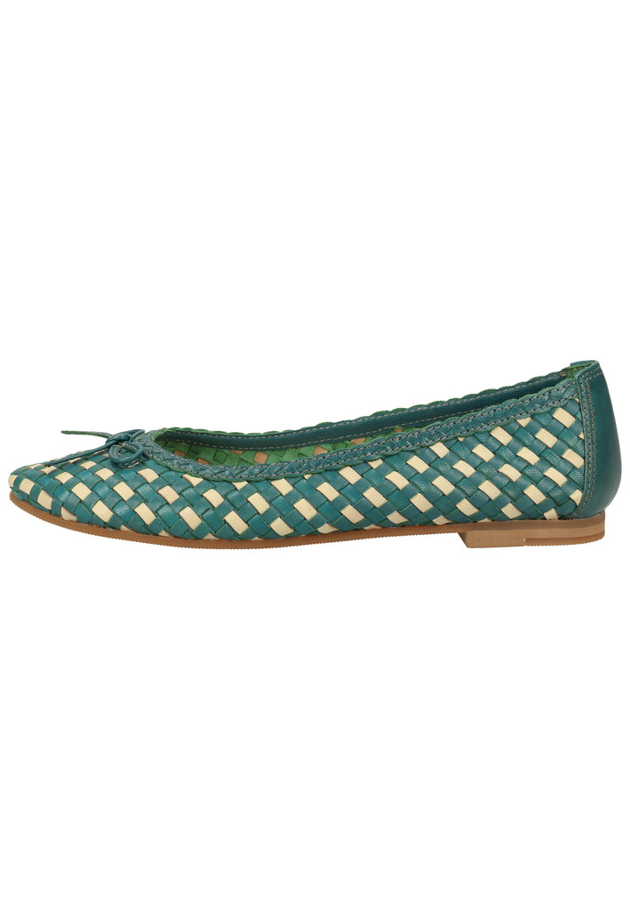 Kickers Ballerinas Leder Blau/Grün - surf4shoes