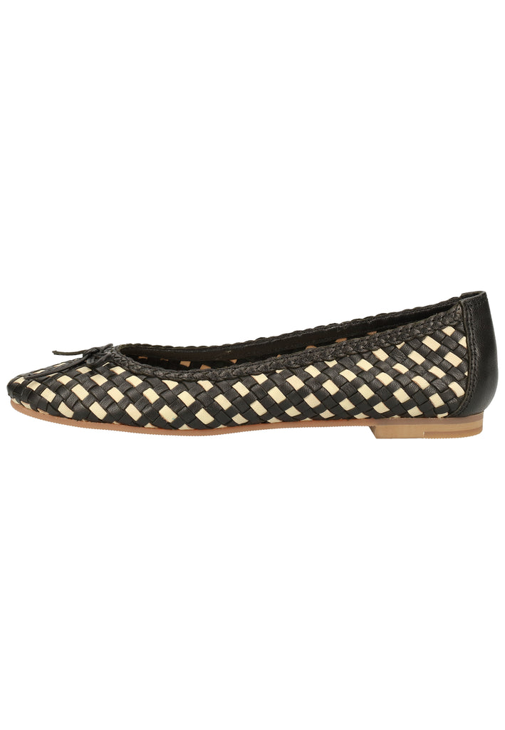 Kickers Ballerinas Leder Schwarz/Weiß - surf4shoes