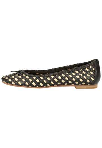 Kickers Ballerinas Leder Schwarz/Weiß - surf4shoes