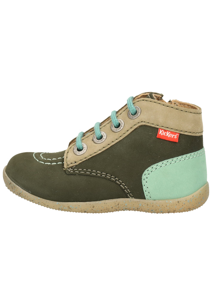 Kickers Halbschuhe Leder Khaki - surf4shoes