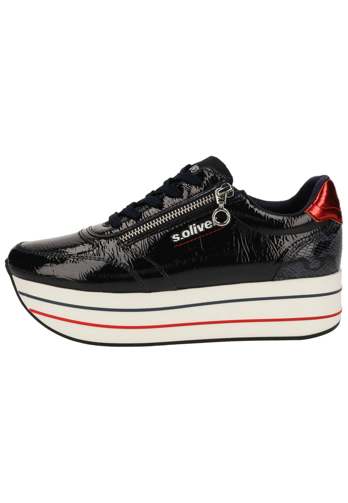 s.Oliver Sneaker Lederimitat/Textil Navy Lack - surf4shoes