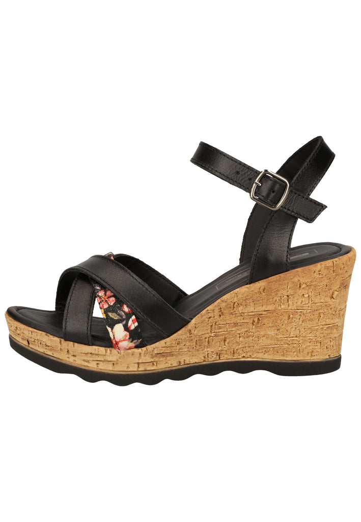 s.Oliver Sandalen Leder/Synthetik Schwarz - surf4shoes