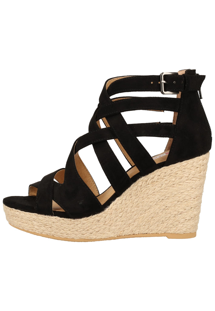s.Oliver Sandalen Lederimitat Schwarz - surf4shoes