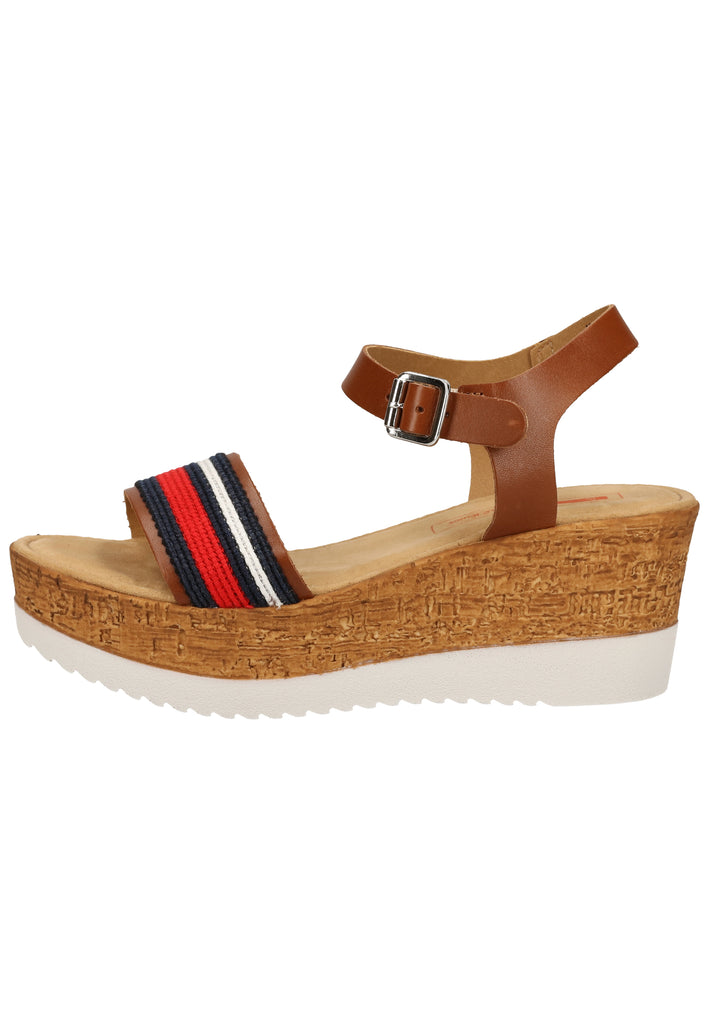 s.Oliver Sandalen Leder Braun/Blau - surf4shoes