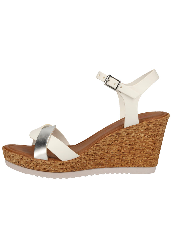 s.Oliver Sandalen Leder Weiß/Silber - surf4shoes