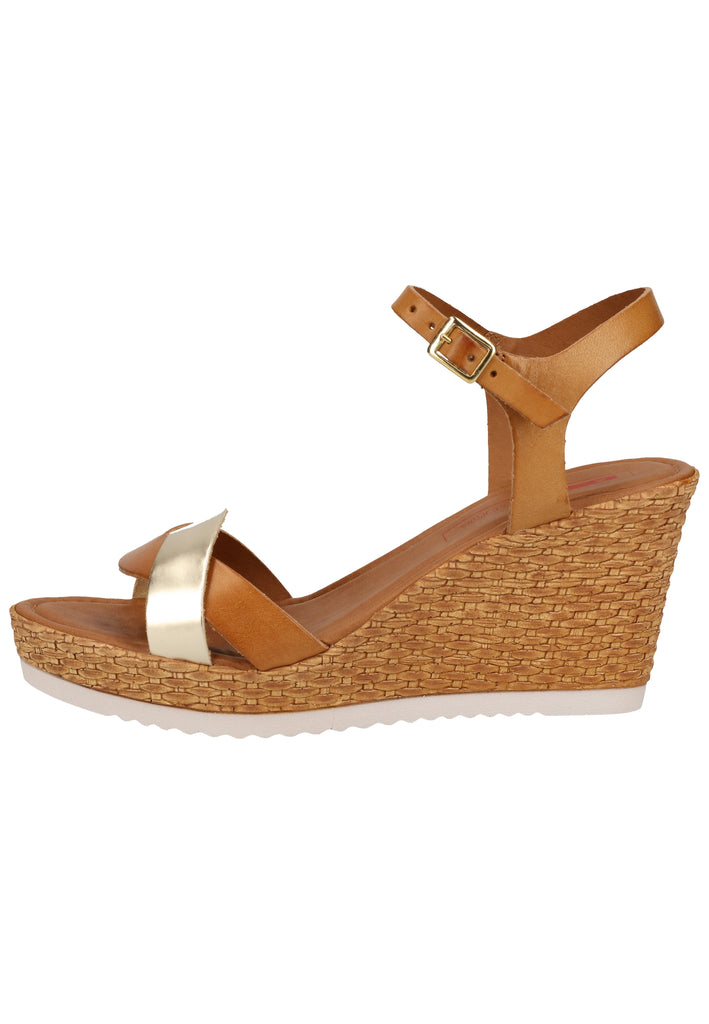 s.Oliver Sandalen Leder Braun/Gold - surf4shoes