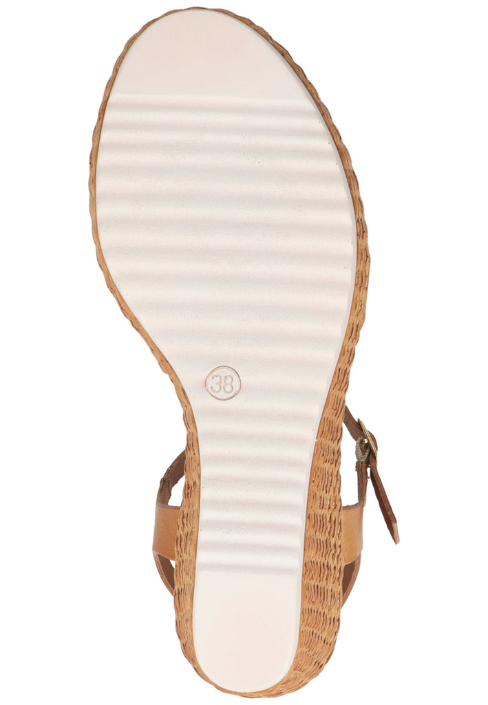 s.Oliver Sandalen Leder Braun/Gold - surf4shoes