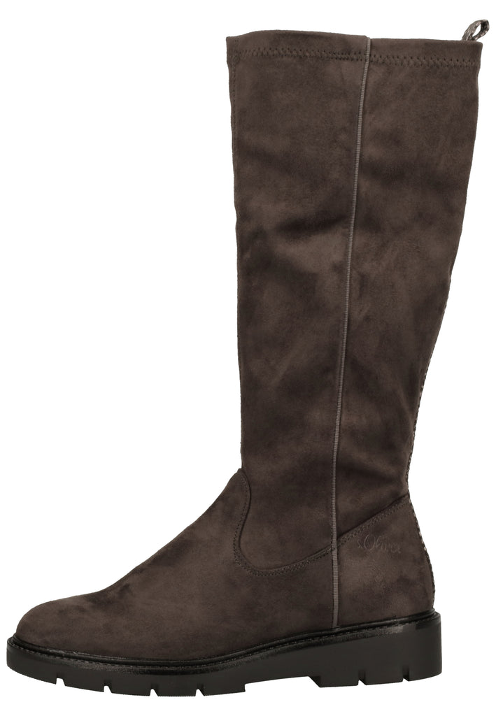 s.Oliver Stiefel Lederimitat/Textil Dunkelgrau - surf4shoes