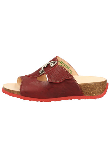 Think! Pantoletten Leder Rot - surf4shoes