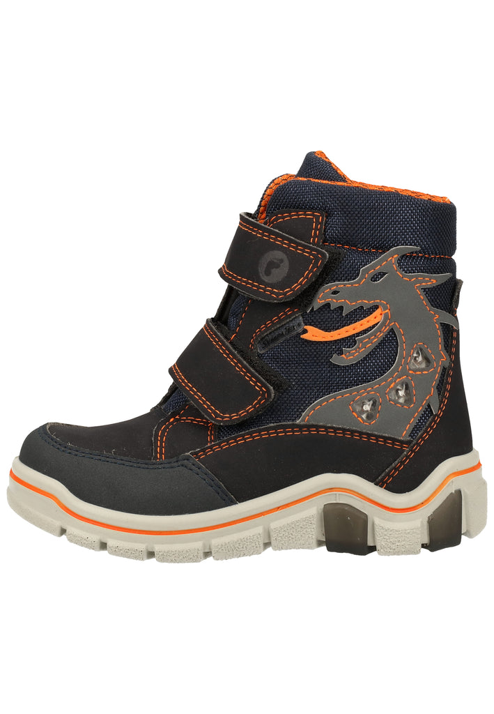 Ricosta Stiefel Lederimitat/Textil Blau/Orange Warmfutter - surf4shoes