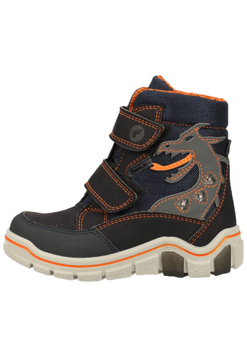 Ricosta Stiefel Lederimitat/Textil Blau/Orange Warmfutter - surf4shoes