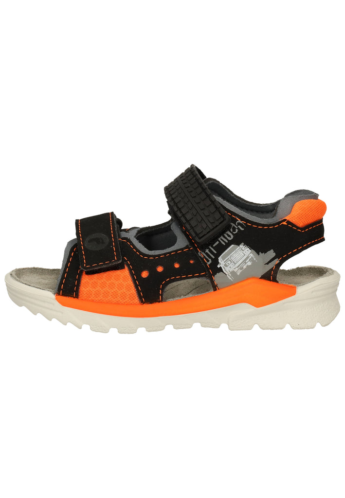 Ricosta Sandalen Synthetik/Textil Schwarz/Orange - surf4shoes