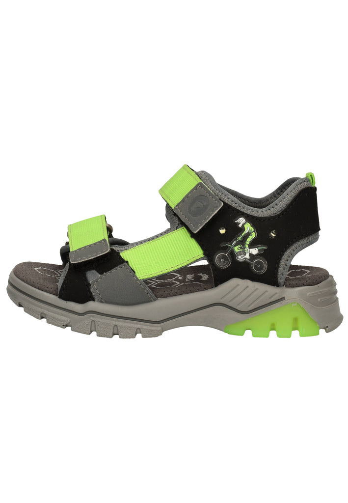 Ricosta Sandalen Leder Grau/Grün - surf4shoes