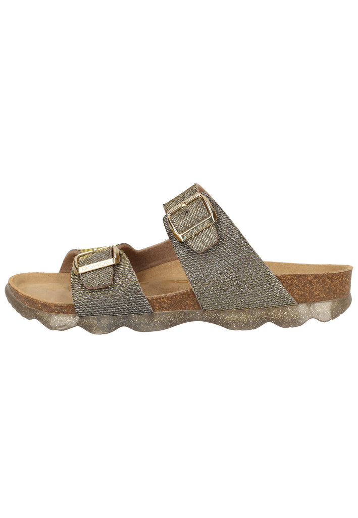Rohde Pantoletten Lederimitat Gold - surf4shoes