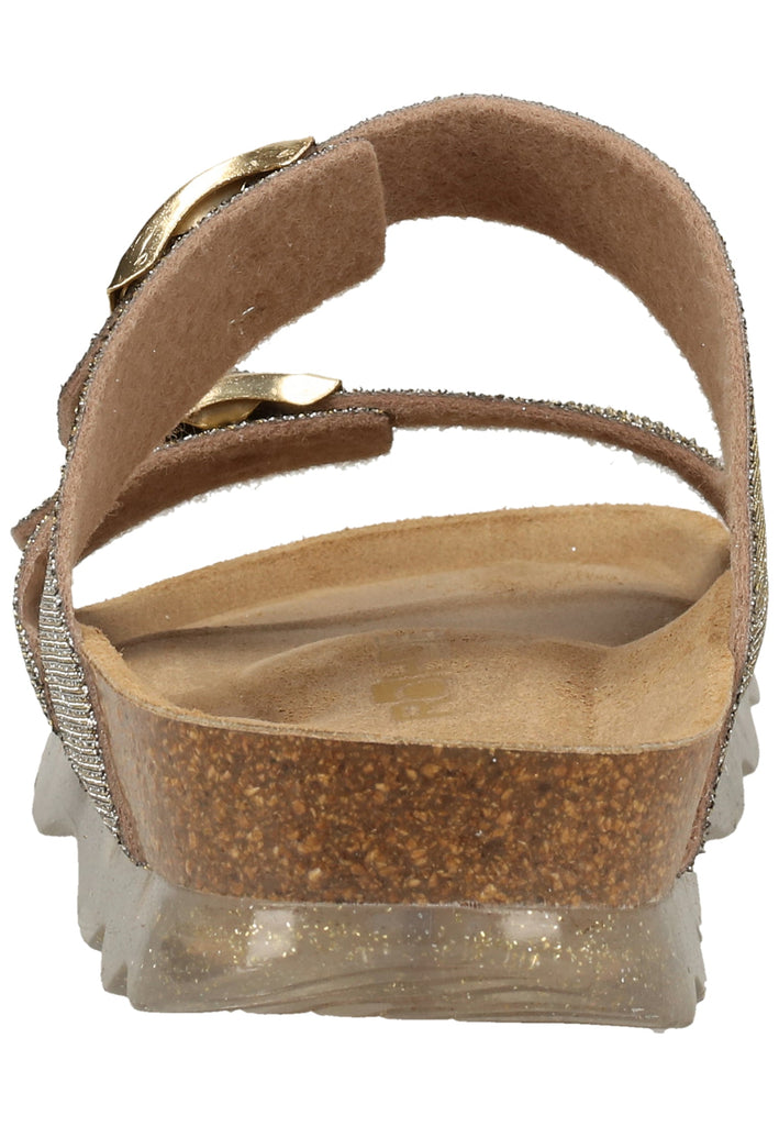 Rohde Pantoletten Lederimitat Gold - surf4shoes