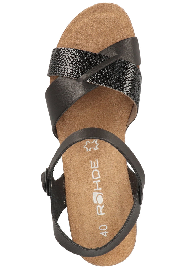 Rohde Sandalen Lederimitat Schwarz - surf4shoes