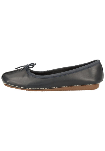Clarks Ballerinas Leder Navy - surf4shoes