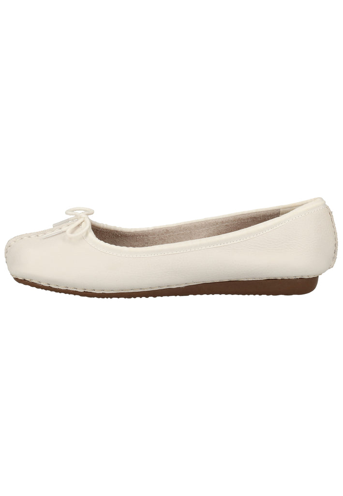 Clarks Ballerinas Leder Weiß - surf4shoes