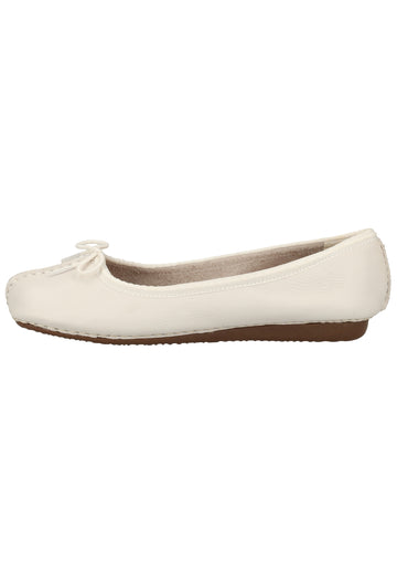 Clarks Ballerinas Leder Weiß - surf4shoes