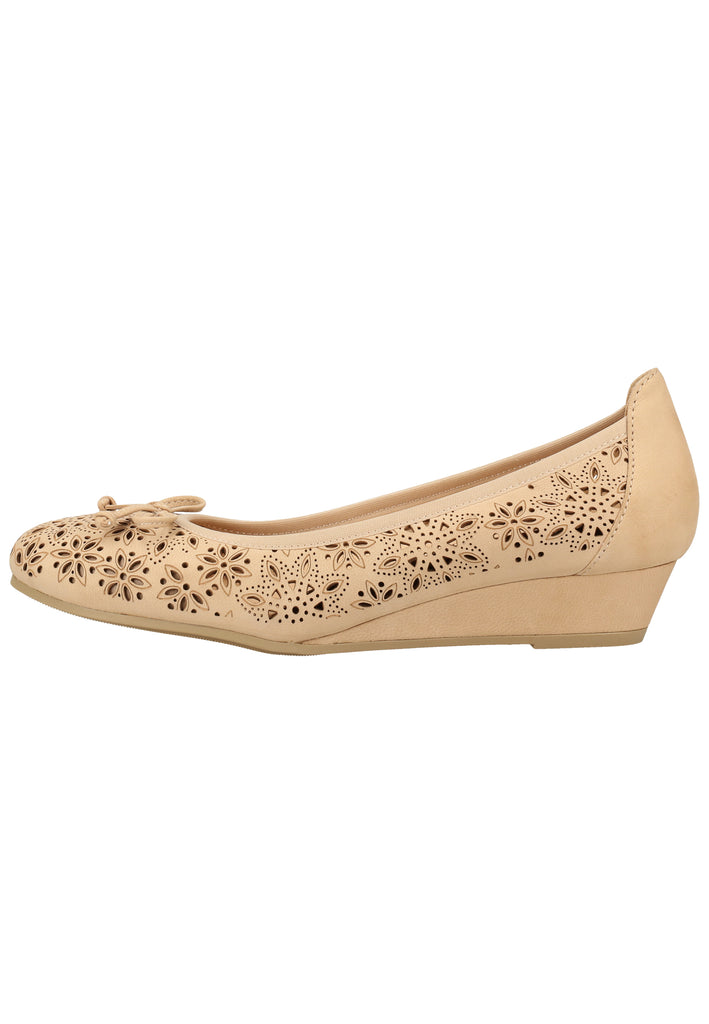 Caprice Ballerinas Leder Beige - surf4shoes