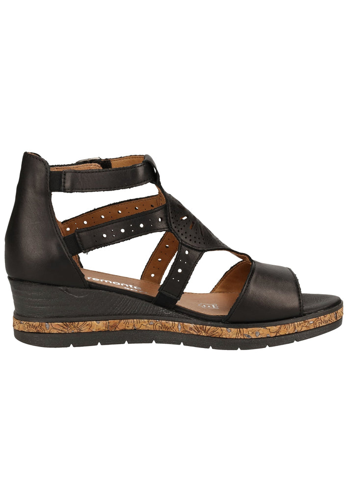 Remonte Sandalen Glattleder Schwarz - surf4shoes