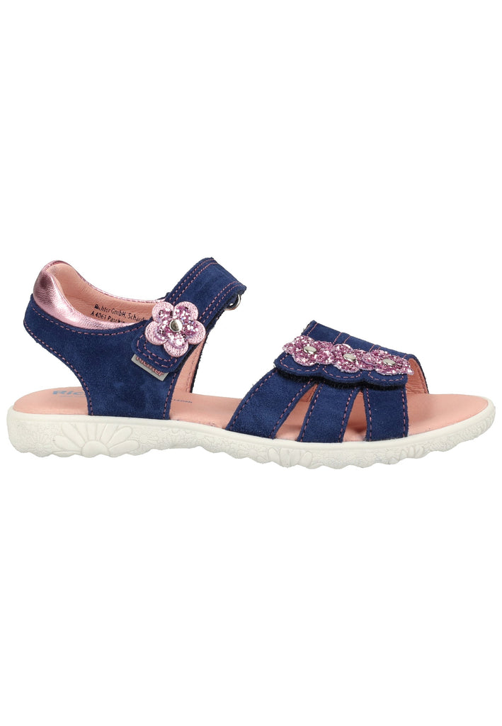 Richter Sandalen Veloursleder Blau/Pink - surf4shoes