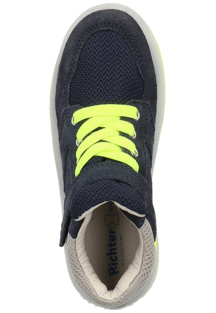 Richter Sneaker Leder/Textil Blau/Gelb - surf4shoes