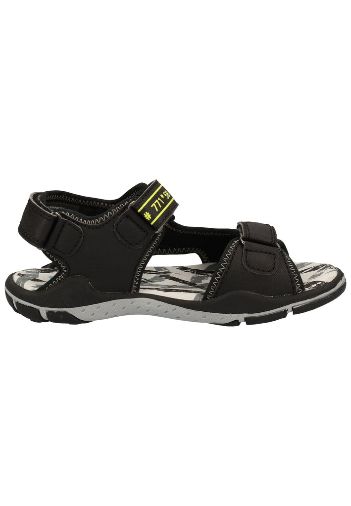 Richter Sandalen Lederimitat/Textil Schwarz/Gelb - surf4shoes