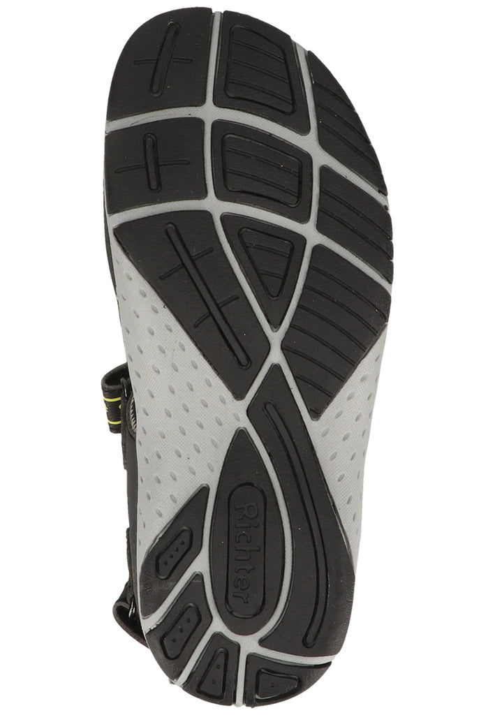 Richter Sandalen Lederimitat/Textil Schwarz/Gelb - surf4shoes