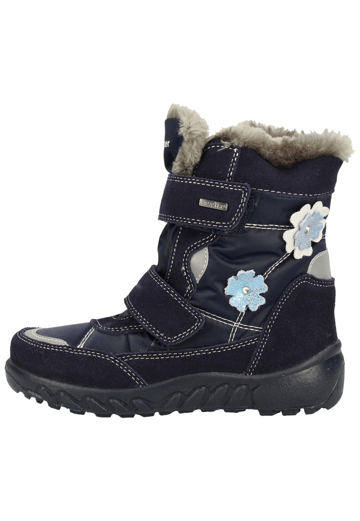 Richter Stiefel Veloursleder/Textil Blau/Silber Warmfutter - surf4shoes
