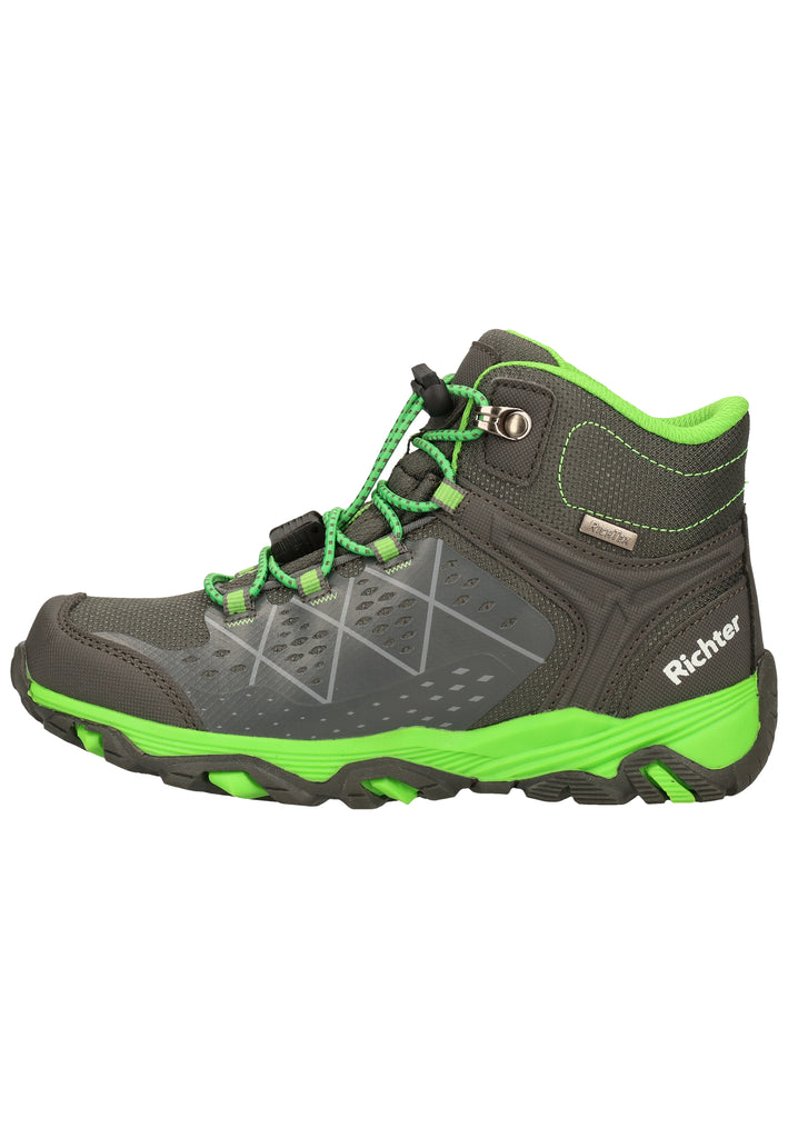 Richter Stiefelette Lederimitat/Textil Grau/Grün - surf4shoes