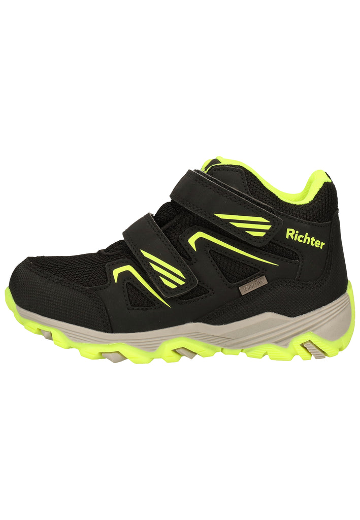 Richter Stiefelette Lederimitat/Textil Schwarz/Gelb - surf4shoes