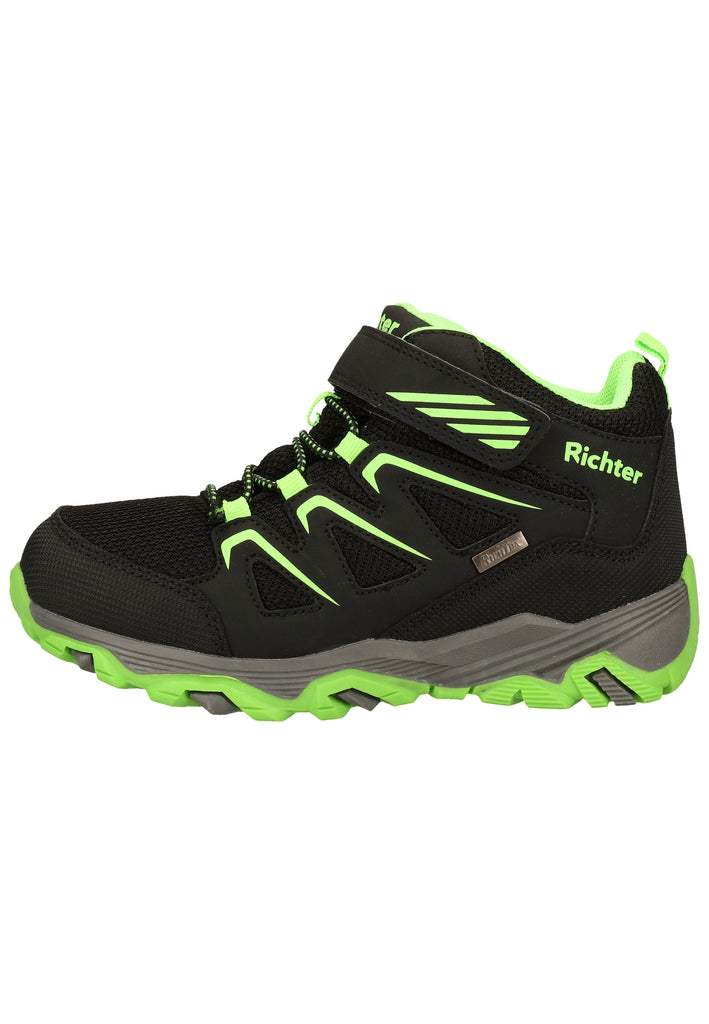 Richter Stiefelette Lederimitat/Textil Schwarz/Grün - surf4shoes