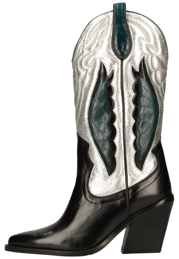 Bronx Stiefel Nappaleder Schwarz/Silber - surf4shoes