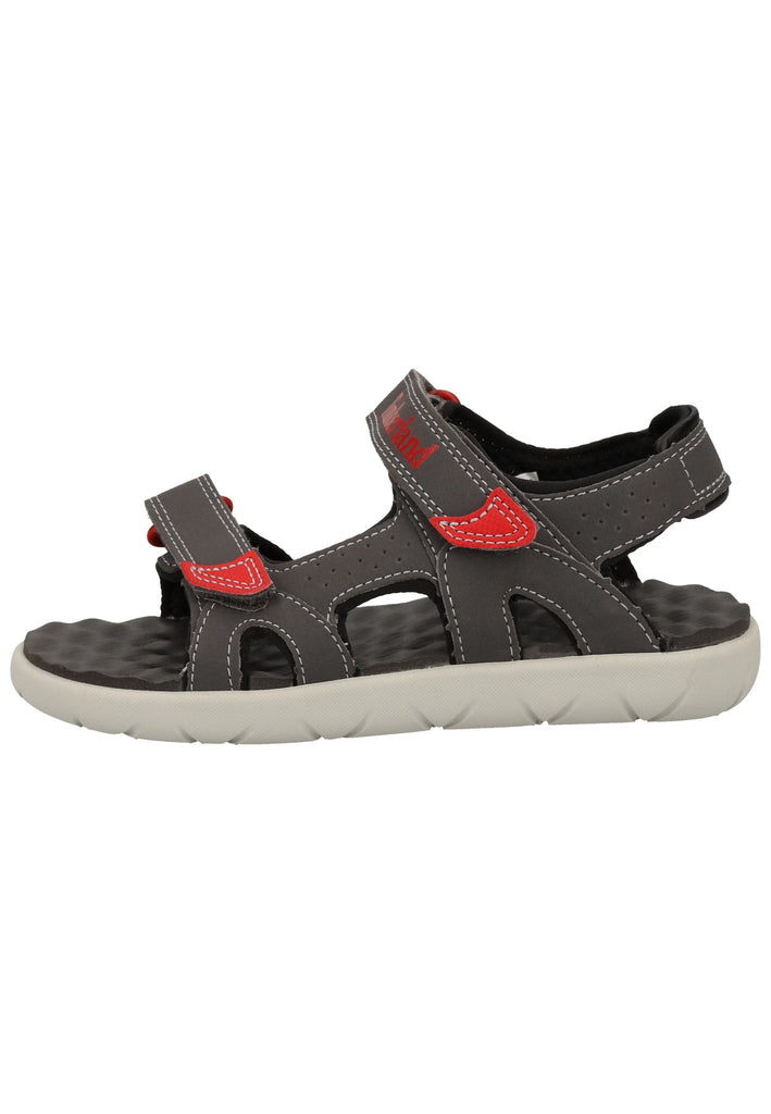 Timberland Sandalen Lederimitat Grau/Rot - surf4shoes