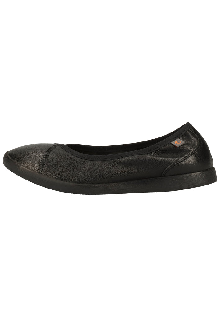 softinos Ballerinas Lederimitat Schwarz - surf4shoes