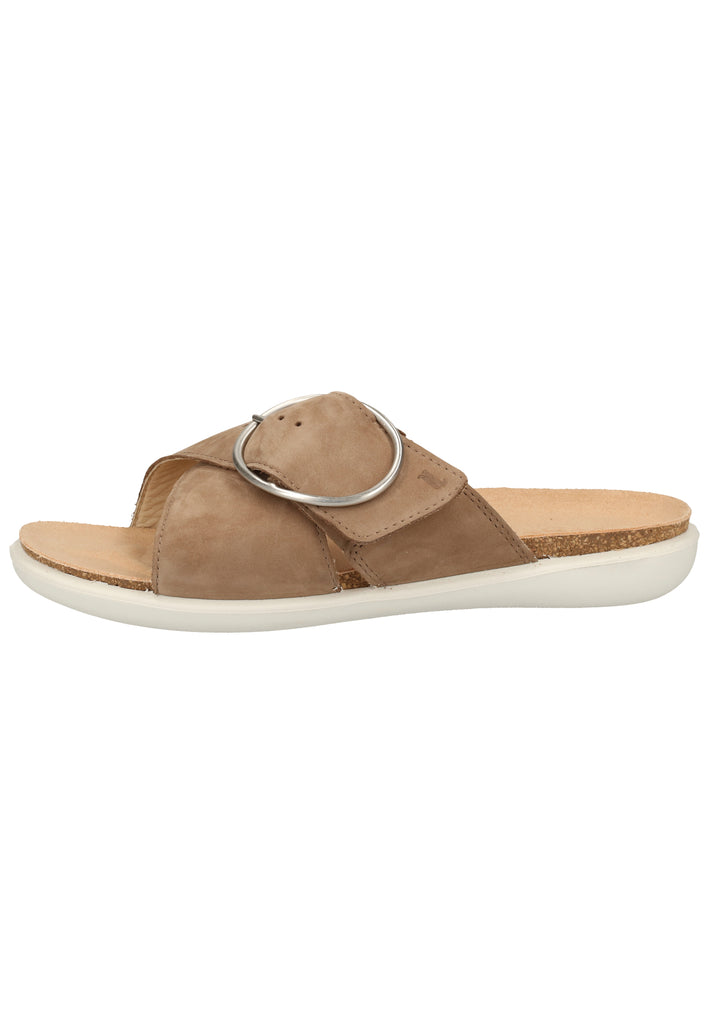 Legero Pantoletten Nubukleder Beige - surf4shoes