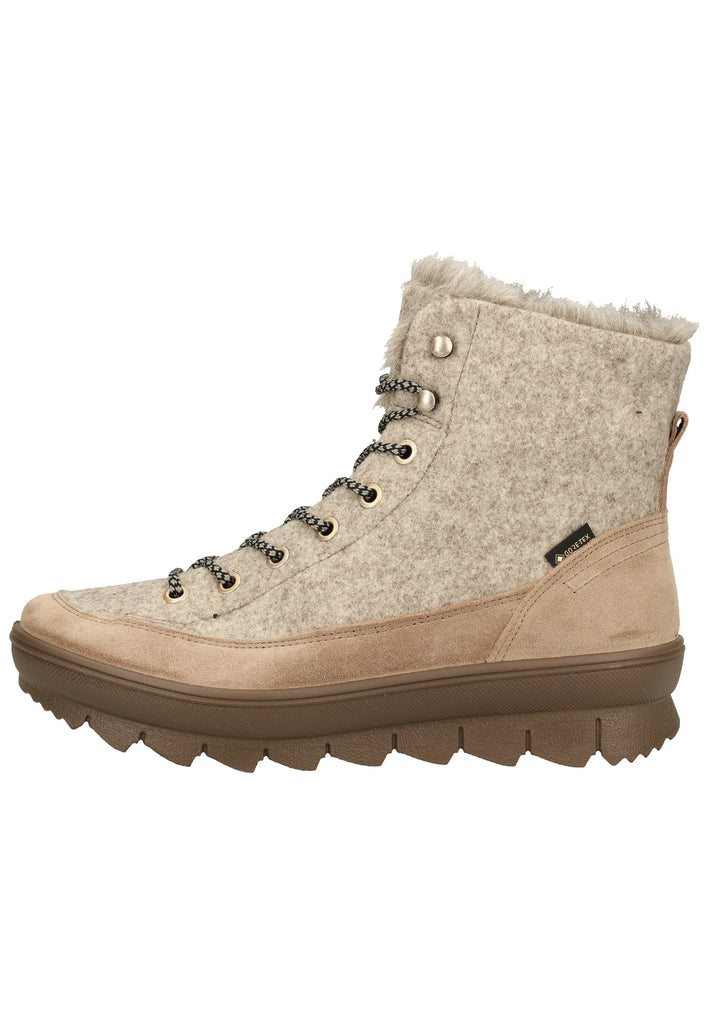 Legero Stiefelette Veloursleder/Textil Beige Warmfutter - surf4shoes