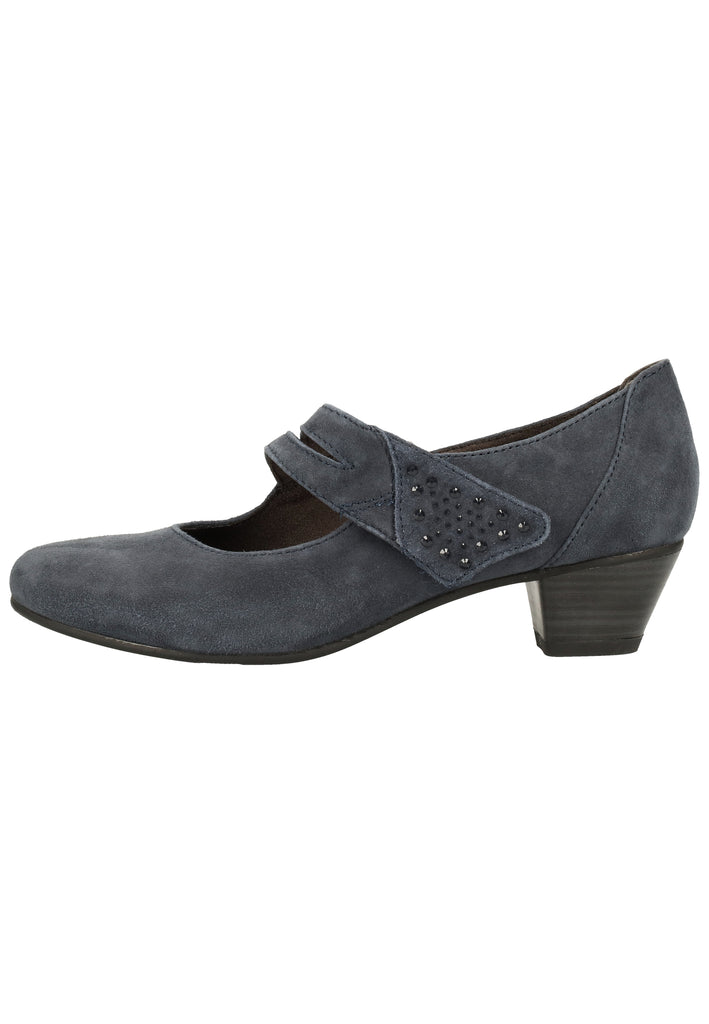 Jana Pumps Veloursleder Navy - surf4shoes