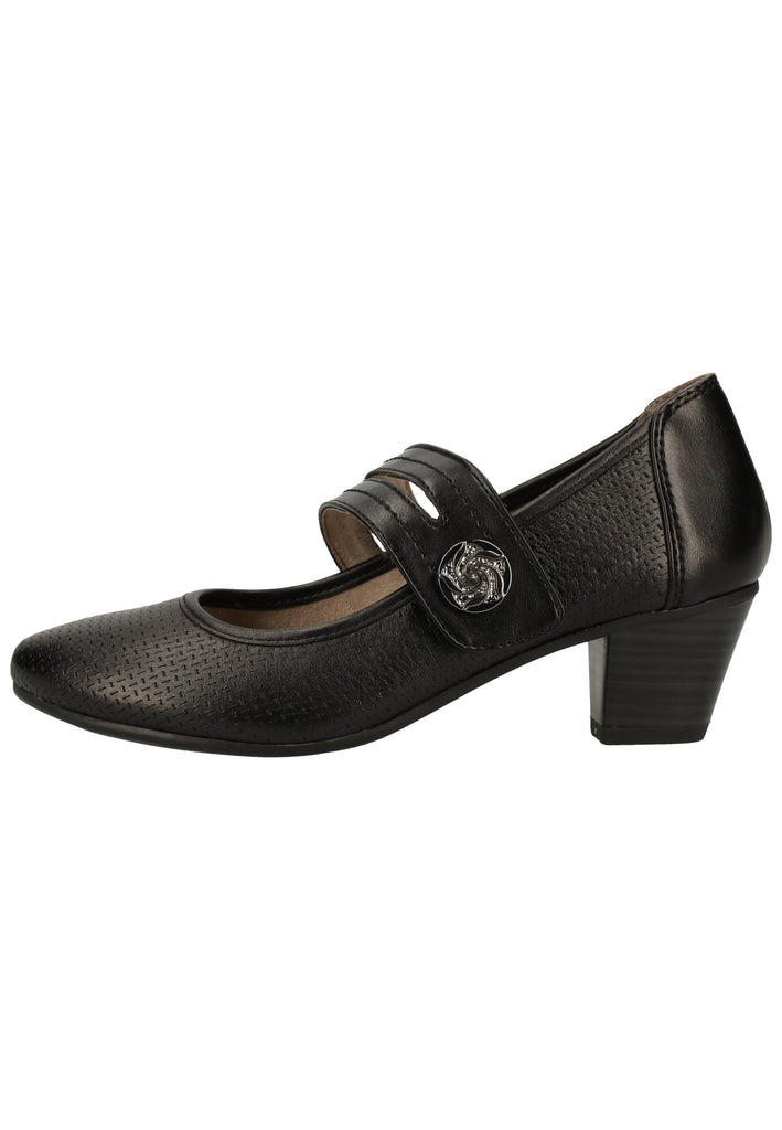Jana Pumps Leder/Synthetik Schwarz - surf4shoes