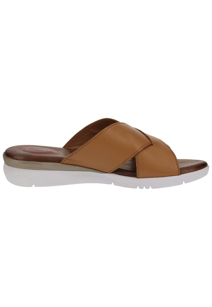 Jana Pantoletten Leder Braun - surf4shoes