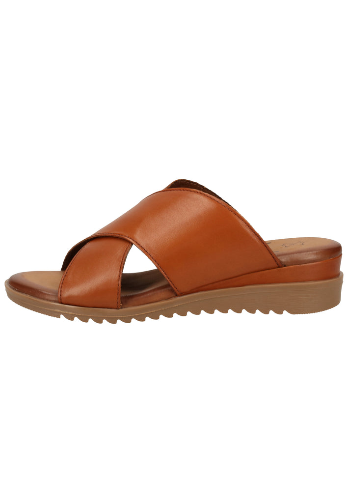 Jana Pantoletten Leder Braun - surf4shoes