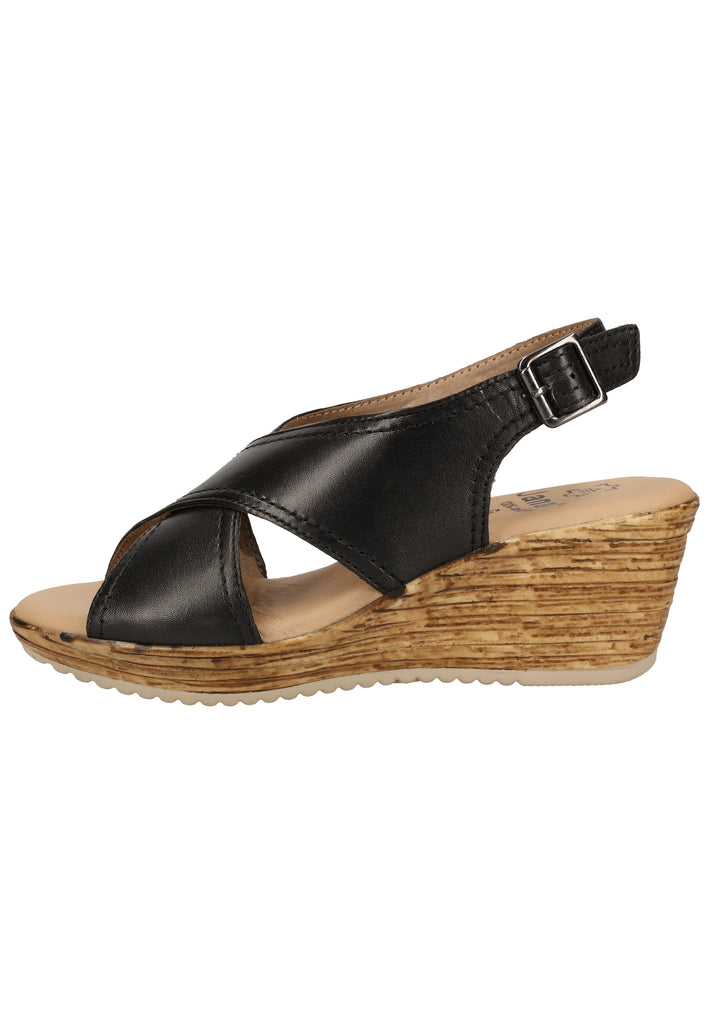 Jana Sandalen Leder Schwarz - surf4shoes